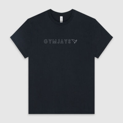 GYMJAYS Outline Logo Print Mens Crewneck Tee Thumbnail