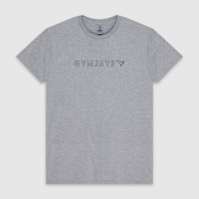 GYMJAYS Outline Logo Print Mens Crewneck Tee Thumbnail