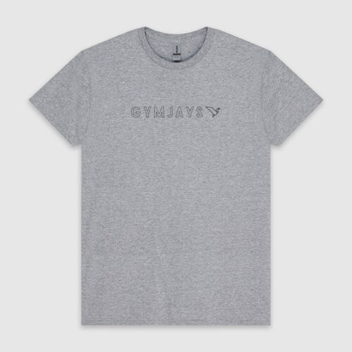 GYMJAYS Outline Logo Print Mens Crewneck Tee Thumbnail